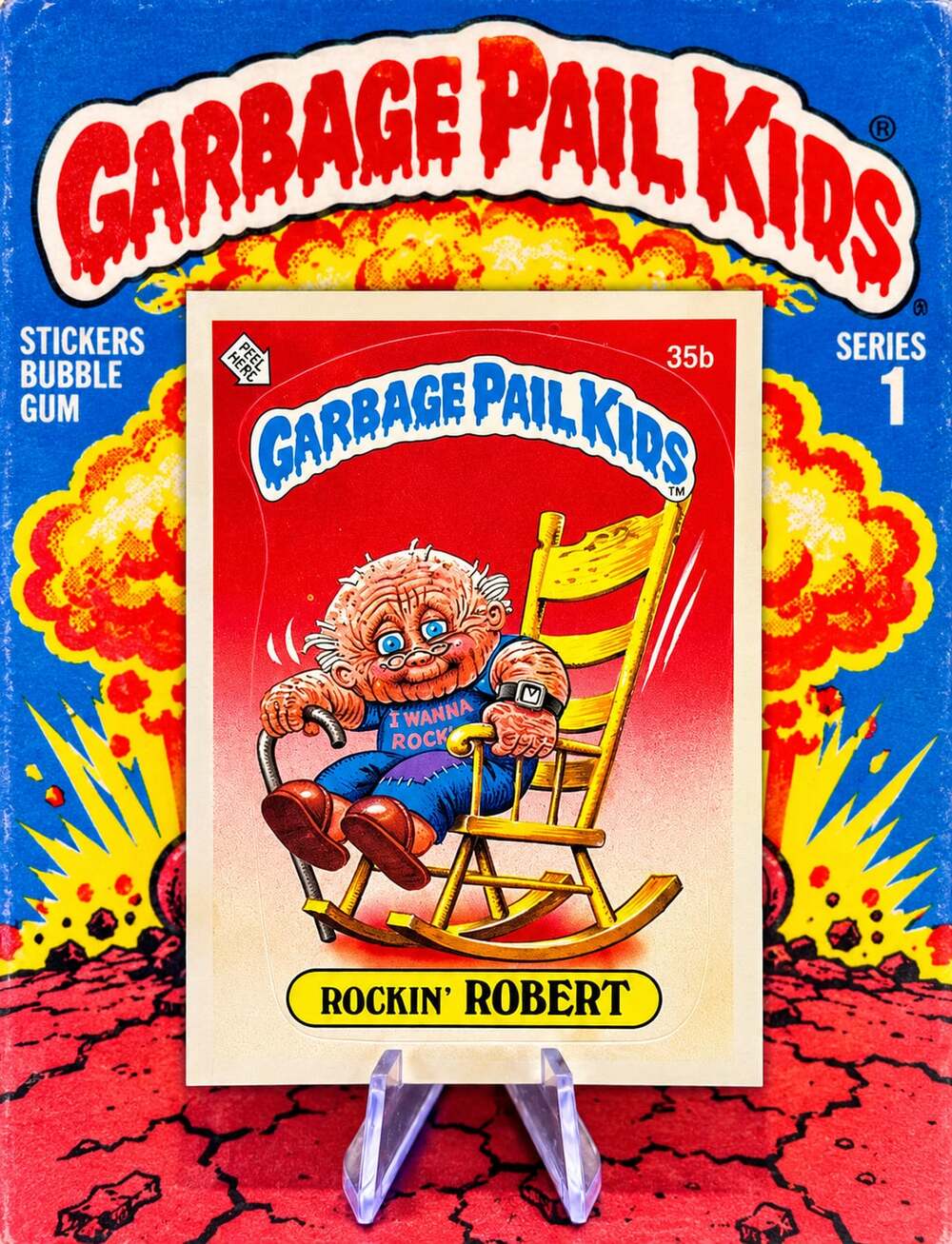 TRUE 1985 SERIES 1 Garbage Pail Kids Rockin' Robert 35b Trading Card MINT RARE!